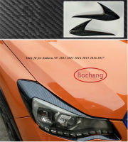 Bochang 2ชิ้นคิ้วไฟหน้าหน้าแผ่นเรืองแสงปลอกคอกันสุนัขเลียทริมสำหรับ Subaru XV 2012 2013 2014 2015 2016 2017