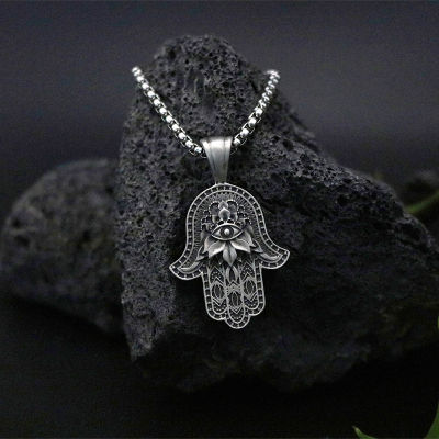 Hand of Fatima Hamsa pendants necklaces for man evil eye pendant hip-hop Mens chain necklace Jewelry on the neck