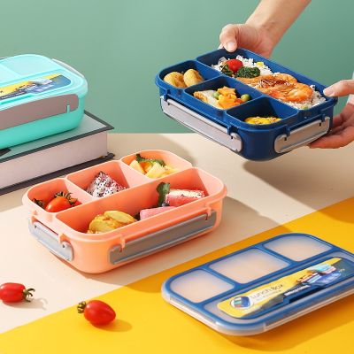 Kitchen Insulation Box Four-grid Plastic Lunch Box Student Office Workers Lunch Box Can Be Microwave Lunch Box