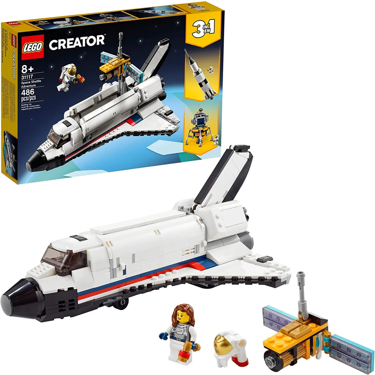 Hộp Hoàn Hảo Bộ Lắp Ráp Lego Creator 3In1 Space Shuttle Adventure 31117; Đồ  Chơi Thú