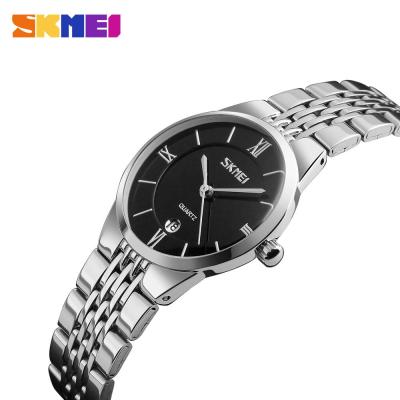 SKMEI นาฬิกาแฟชั่นผู้ชายผู้หญิง,นาฬิกาควอตซ์คู่นาฬิกาข้อมือสแตนเลสสตีลกันน้ำใส่สบาย9139 (1ชิ้น)