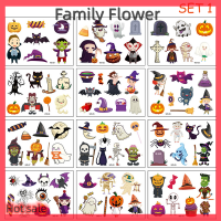 Family Flower Flash Sale 12ชิ้นรอยสักชั่วคราวสำหรับเด็กหน้าแขนสติกเกอร์สักฮาโลวีน