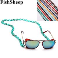 FishSheep 70cm New Acrylic Chain Sunglasses Chain Reading Glasses Adjustable Hanging Thin Chain Lanyard Cord Holder Neck Strap Eyewear case