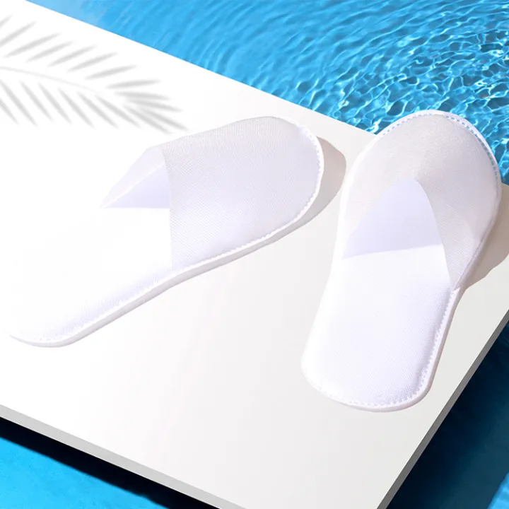100 pairs of Degradable White Disposable House Slippers Hotel Slippers Comfortable Slippers
