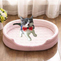 Cooling Bed Pet Nest Four Seasons Universal Summer Sleeping Cool Ice Silk Bed สำหรับลูกแมวในร่มและลูกสุนัข