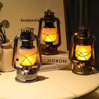 Vintage Camping Hanging Lanterns Battery Led Flame Warm Light Nature hike For Fishing Tent Camping lantern Equipment supplies