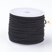 1 Roll Elastic Cords Black 1mm about 19.68~21.87 yards(18~20m)/roll