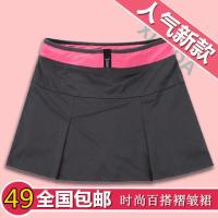 Sports hakama womens summer running quick-drying badminton clothing short skirt half-length pleated tennis skirt fake two-piece shorts large size