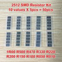 50ชิ้น1% 2512 SMD ชุดตัวอย่าง Resistor 10 ValueX5pcs = 50ชิ้น R500 1R00 R470 R330 R220 R200 R150 R100 R050 R010