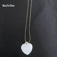 Dog Heart Aluminum Tags DIY Subllimation Id Name Tags Blank Double-sides White Printing Keyring Tag Pendant Necklace Jewelry