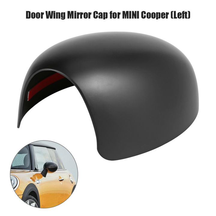 รถกระจกมองหลังปกกระจกมองข้างครอบคลุมประตูปีกกระจกหมวกสำหรับ-mini-cooper-r52-r50-r53-2001-2006สีดำ