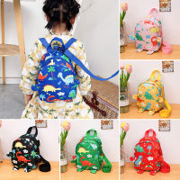 Tas Ransel Bayi เป้สะพายหลังผ้าใบความจุขนาดใหญ่เด็กปรับได้ป้องกันการสูญเสียกระเป๋านักเรียนพิมพ์ลายไดโนเสาร์น่ารัก