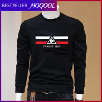 MOQOOL เสื้อยืดแขนยาวสำหรับผู้ชายรุ่นใหม่เกาหลีบวกขนาดเสื้อยืดแขนยาวเทรนด์ราคาไม่แพง