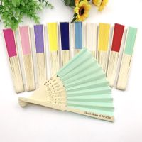 2040pcs Personalized Engraved Silk Hand Fan Wedding Fold Fan Vintage Fans Customized Wedding Favor