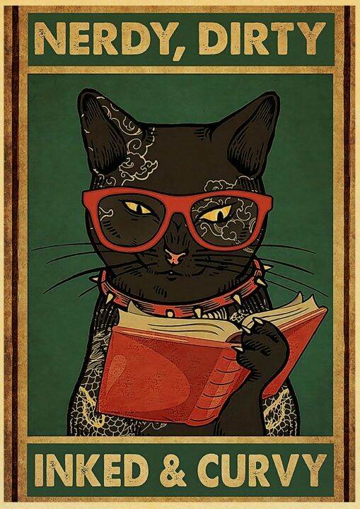 black-drink-cat-vintage-posters-kraft-paper-retro-prints-wall-decor-living-bed-room-paper-creative-art-fashion-bedroom-painting-filters-accessories