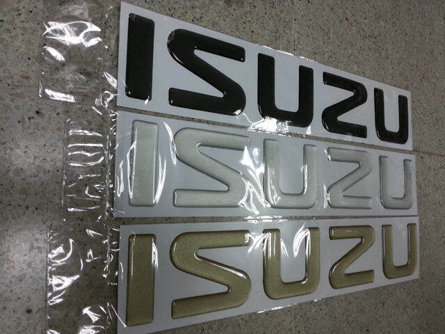 สติ๊กเกอร์แบบดั้งเดิม-เทเรซิ่นนูน-อย่างดี-คำว่า-isuzu-ติดท้าย-อีซูซุ-sticker-ติดรถ-แต่งรถ-สวย