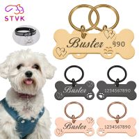 ✑ STVK Personalized Pet Dog Tags Engraving Cat Name Tags Steel Free Engraving Kitten Puppy Anti-lost Collars Tag Accessoires