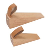 【LZ】☈▲  Wooden Door Stopper Solid Beech Wood Sturdy Durable Door Wedges for Home