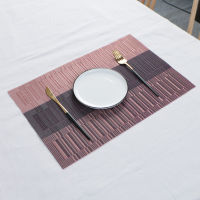 พีวีซี Placemats สำหรับโต๊ะรับประทานอาหาร,ล้างทำความสะอาดได้ลื่นทนความร้อนเสื่อโต๊ะในครัว,ตกแต่งบนโต๊ะอาหารสำหรับบ้านตาราง