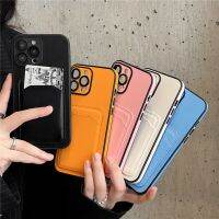 เคสโทรศัพท์หนังมีช่องเสียบกระเป๋าสตางค์ใส่บัตรเคสสำหรับไอโฟน12 13 14 Pro Max 11 14 Plus พร้อมอุปกรณ์ป้องกันฟิล์มเลนส์ฝาครอบนิ่มกันกระแทกสีลูกอม