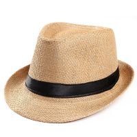 [HOT D] ผู้หญิงหมวกฟางชายฤดูร้อนหมวกกันแดด Unisex แฟชั่น Trilby หมวกแก๊งส์เตอร์ Beach Casual หมวกแนวแจ๊สคาวบอยพกพา Sunhat อินเทรนด์2021