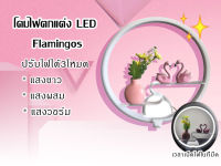 โคมไฟตกแต่งบ้าน โคมไฟติดผนัง โคมไฟตกแต่งผนัง โคมไฟวินเทจ แบบนกฟามิงโก้ LED สว่างมาก มี3ระบบ แสงขาว,แสงวอร์ม,แสงผสม