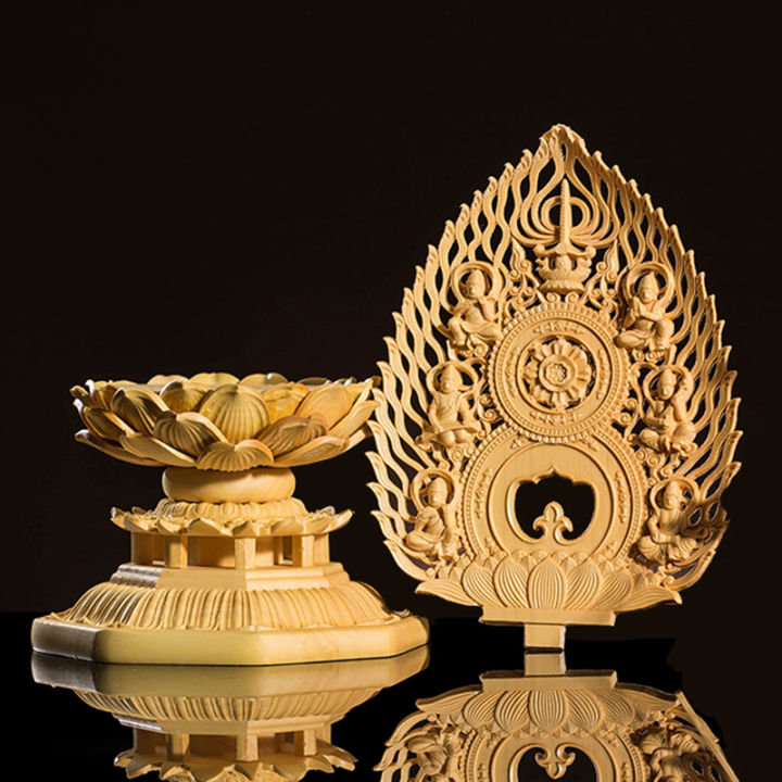 พระพุทธรูปรูปปั้นฐานพระพุทธรูป-light-lotus-ฐานเครื่องประดับบ้านไม้แกะสลักไม้พระพุทธรูปรูปปั้น-handmade-craft-thai-buddha