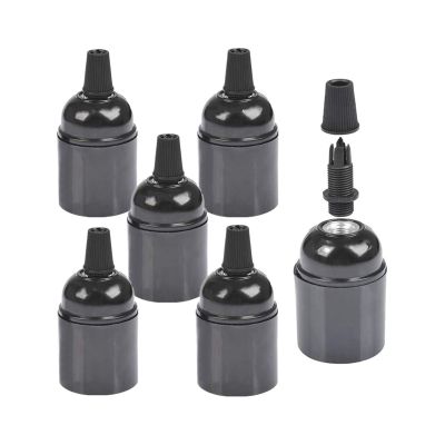 6-Pack Bakelite Lamp Holder E26/ E27 Light Socket Vintage Bulb Socket ES Screw Lampholder for Ceiling/Pendent/Floor