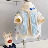 ZZOOI Dog Pet Clothing Bear Pocket Jackets for Dogs Clothes Cat Small Cute Winter Warm Blue Fashion Boy Girl Yorkshire Accessories