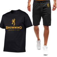 BROWNING 2022 Men’s New Summer Hot Fashionable Sportswear Shorts Set Short Sleeve Breathable T-Shirt and Shorts Casualwear Suits