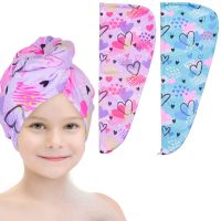 1pcs Hair Turbans Towel Wrap For Wet Hai For Women Kids Fast Drying Microfiber Hair Towel With Button Portable Head Towel Wrap Towels