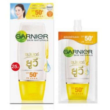 การ์นิเย่ สกิน แนทเชอรัลส์ ไลท์ คอมพลีท ซุปเปอร์ ยูวี สปอต-พรูฟ ซันสกรีน Garnier Skin Naturals Light Complete Super UV Spot-Proof Sunscreen แบบกล่อง 6 ซอง x 7 มล.