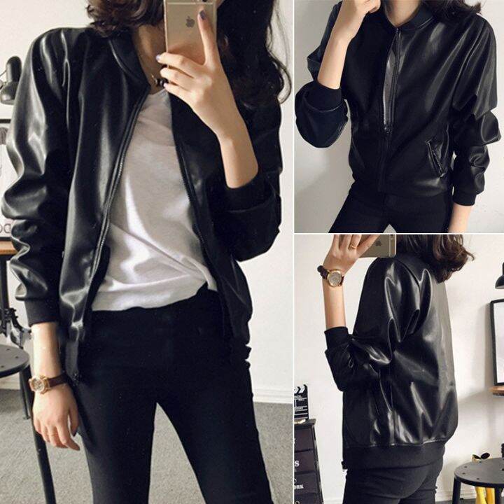 Pu on sale black jacket