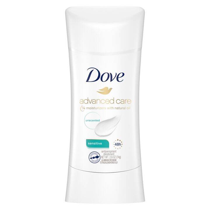 Dove Advanced Care Antiperspirant Deodorant Stick Unscented Sensitive