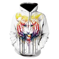 Sudadera con capucha para hombre y mujer, con estampado 3D de animales, Tigre, Lobo, ropa moderna para otoño