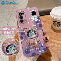 XiaoXin สำหรับ Samsung A50 A50S Samsung A70 Samsung A7 2018 TPU A30S Space Bear ขาตั้งในตัว Ultra Thin electroplated Soft Case shock PROOF COVER กันชนเคสโทรศัพท์