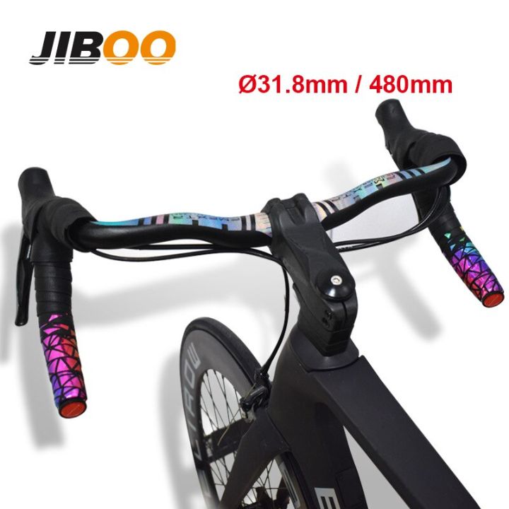 jiboo-แถบมือจับจักรยานเสือหมอบด้าน2022-6061อะลูมินัมอัลลอย480มม-อุปกรณ์เสริมของจักรยานเทปแฮนด์แฮนด์แตรโค้ง