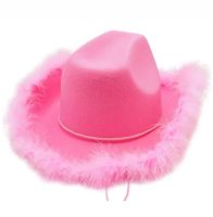 Pink Raw Border Cowboy Hat Pink Hair Crown Western Cowboy Hat Bar Party Supplies Happy Birthday Party Decor Kids Adults Favor