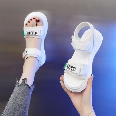 [COD] sandals womens new flat bottom student casual soft beach light large size shoes