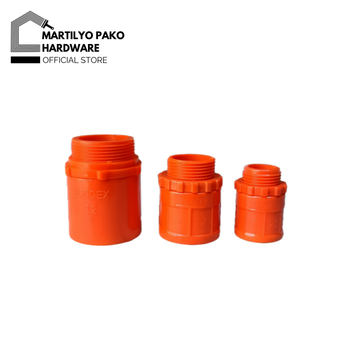 ECODEX Red Orange PVC Locknut Adapter 1/2 inch, 3/4 inch and 1 inch for