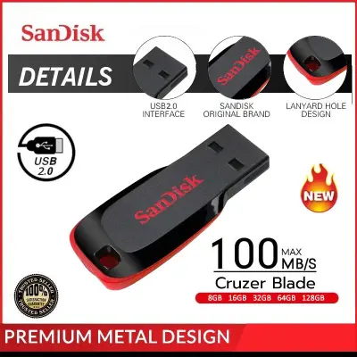 แฟลชไดร์ฟ SANDISK Flash Drive CRUZER BLADE USB 2.0 ( SDCZ50-B35 ) 8GB 16GB 32GB 64GB 128GB แฟลชไดร์ Flashdrive ดิสก์U อุปกรณ์จัดเก็บข้อมูล