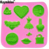 【hot】 Kaymiklee F1116 Skirts bags love Pattern Silicone Fondant Mold Sugarpaste Decoration Tools design ！