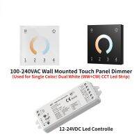 AC100-240V Tuya DC12ดิมเมอร์แผงสัมผัสติดผนัง-24V ตัวควบคุมไฟ Led FrAlexa Google Home สำหรับที่หรี่ไฟแอลอีดีเดียว CCT W/cw