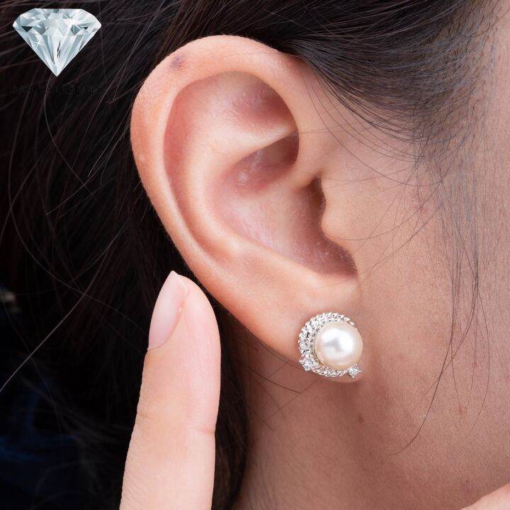 malai-gems-ต่างหูมุก-เงินแท้-silver-925-เพชรสวิส-cz-เคลือบทองคำขาว-รุ่น-11004306-แถมกล่อง-ต่างหูเพชร-ต่างหูเงินแท้