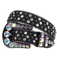 New Western Rhinestones Belt Women&amp;Men Fashion Diamond Studded Belts Waistband Luxury Buckle Cinturones Para Mujer For Jeans