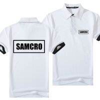 ยี่ห้อสำหรับ SAMCRO เสื้อโปโลผู้ชายผ้าฝ้ายแขนสั้นเสื้อ T ชายเสื้อสบายๆฤดูร้อนหายใจสีทึบเสื้อโปโล