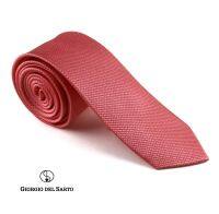 Giorgio Del Sarto Silk Necktie Orange Pink  Fabric Texture เนคไทผ้าไหมสีชมพูส้มมีเท็กเจอร์