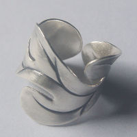 Beautiful gift ring leafting pure silver Thai Karen hill tribe silver hand made Size 8,9,10,11,12 Adjustable ของขวัญแหวนลวดลายใบไม้ไทยเงินแท้ งานเงินแท้ ขนาดปรับได้