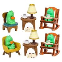 Rocking Chair Frog Statue Frog Resin Statue Decor Mini Cute Frog Sitting Statue Frog Rocking Chair Decorative Frog Statue Garden Decor For Rockery safety