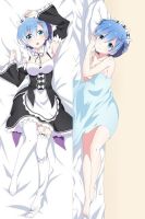 Yingke การ์ตูนญี่ปุ่น Re: Zero Kara Hajimeru Isekai Seikatsu Rem Ram หมอนกอดฝาครอบ Dakimakura Otaku